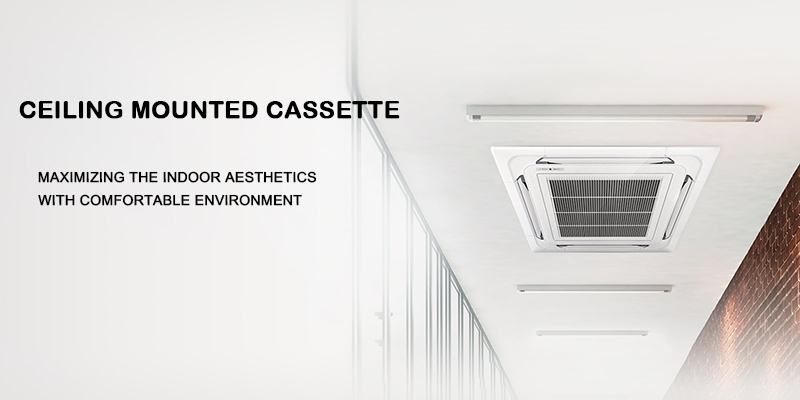 Wholesale Price 48000 BTU Heat Pump System Full Set 380V Ceiling Cassette Split Air Conditioner factory